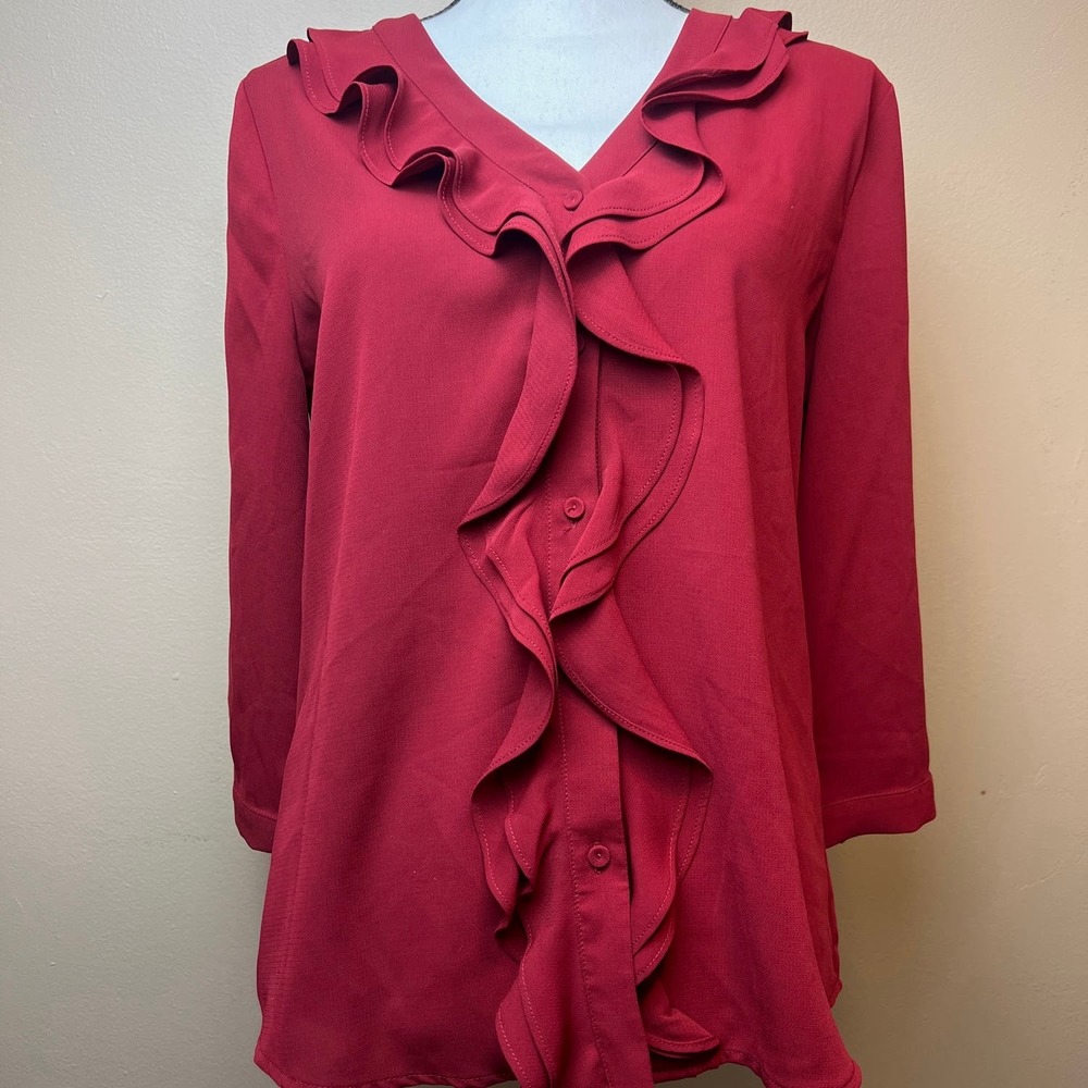 41 Hawthorne Red Blouse size M sale!!